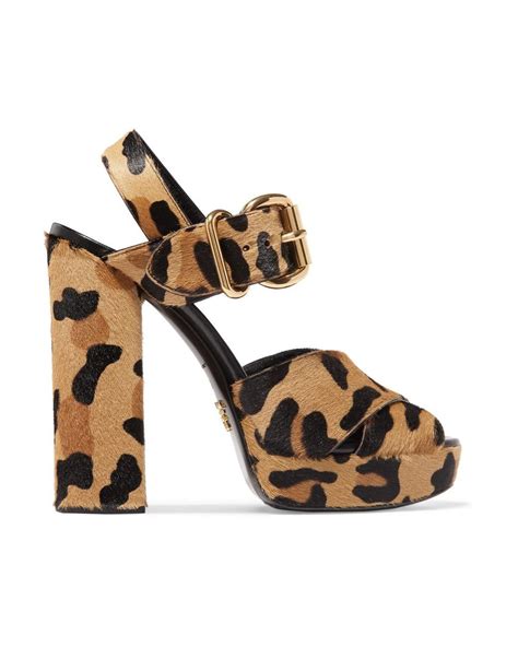 prada leopard fur sandals|Prada ladies sandals.